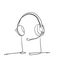 Doodle headset earphone illustration vector