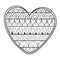 Doodle heart coloring page. Black and white Valentines Day pattern for coloring book