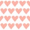 Doodle heart seamless background. Abstract childish pink heart