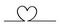 Doodle heart shape in a line black isolated on white, heart shape on a line strip row, heart shape art line sketch brush for