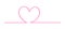 Doodle heart shape in a line pink isolated on white, pink heart shape on line strip row, heart shape art line sketch brush for