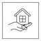 Doodle house on a hand icon