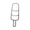 Doodle of ice cream tri-color fruit ice lolly