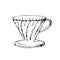 Doodle icon. alternative coffee maker. device for brewing coffee