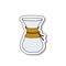 Doodle icon. alternative coffee maker. device for brewing coffee sticker