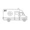 Doodle icon of a medical car, ambulance