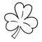 Doodle icon outline Happy Saint Patrick Day. Three leaf clover. Print for cards, banners, posters, web design, textiles