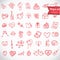 Doodle icon set isolated,