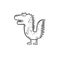 doodle icon of stupid funny crocodile