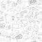 Doodle icons seamless travel pattern