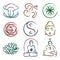 Doodle icons of yoga