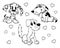 doodle illustration for children, drawn funny contour dogs on a white background