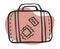 Doodle illustration. stylized vintage traveler\\\'s suitcase