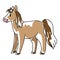 Doodle inked horse childrens illustration. Hand drawn sketchy equine pet, kids simple cute pony clipart