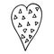 Doodle isolated vector heart with triangle ornament, outline drawing. Saint Valentins day.