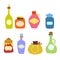 Doodle jars and bottles vector set