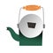 Doodle kettle, classic metal teapot for boiling water. household kitchen utensil, isolated vector icon on white