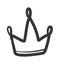 Doodle king queen crown. Hand drawn logo black set. Vector kingdom sketch concept.