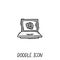 Doodle Laptop Icon illustration. Netbook, ultrabook.