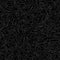 Doodle large and middle white shapes on black background. Seamless decorative fashion pattern.