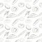 doodle, linart, seamless pattern for wrapping paper in a bread shop