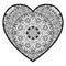 Doodle line art cut-out Heart. Vector illustration