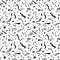 Doodle lines vector seamless pattern with dots.