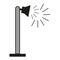 Doodle loudspeaker on pole icon. Vector illustration. Stock image.