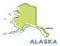 Doodle map of Alaska state of USA