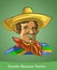 Doodle Mexican isolated on green background. Vector