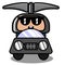 Doodle miner pickaxe mascot costume driving a car