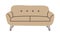 Doodle modern sofa. Comfortable furniture, mid century couch contemporary style, vector room decoration interior design