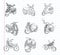 Doodle motorcycle icons