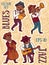 Doodle musicians in 1920\'s style, jazz or blues music band