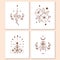 Doodle mystic set of 4 vector magic illustrations