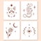 Doodle mystic set of 4 vector magic illustrations