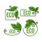 Doodle organic leaves emblems, elements