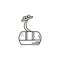 Doodle outline cable car icon.