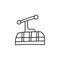 Doodle outline cable car icon.