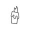 Doodle outline candle icon.