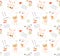 Doodle outline cute wild animal pattern seamless