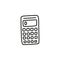 Doodle outline electronic calculator icon.