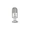 Doodle outline microphone icon.