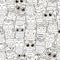 Doodle owls seamless pattern