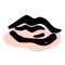 Doodle paint brush strokes lips pattern.