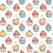 Doodle pastel cupcake pattern seamless