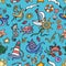 Doodle pattern sea