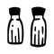 Doodle pepper salt shakers. Hand drawn salt cellar and pepper-pot, kitchen utensil, cooking tools. Vector illustration