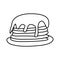 Doodle picture of a stack of pancakes. Hand drawn vector illustration