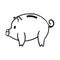 Doodle piggy bank icon